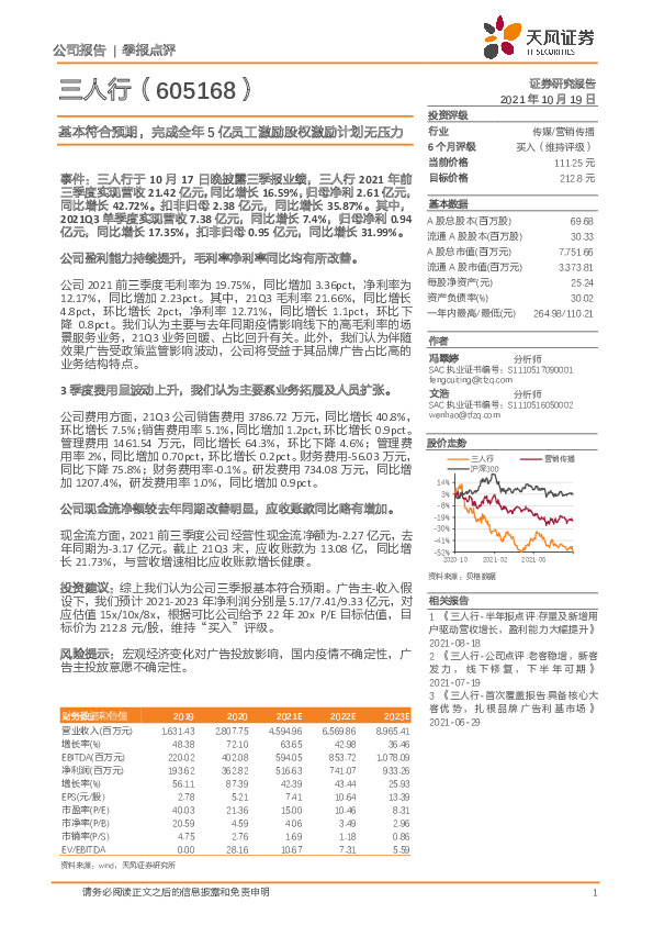 基本符合预期，完成全年5亿员工激励股权激励计划无压力