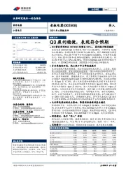 2021年三季报点评：Q3盈利稳健，表现符合预期