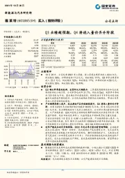 Q3业绩超预期，Q4将进入量价齐升阶段