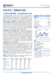 三季报业绩超预期，加速拓展全球化布局