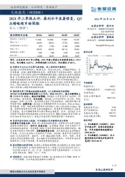 2021年三季报点评:盈利水平显著修复,Q3业绩略超市场预期
