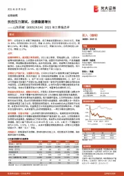 2021年三季报点评：抗住压力测试，业绩稳健增长