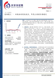 双轮驱动高速成长，布局上游谋长期稳定