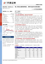 公司信息更新报告：前三季度业绩保持增长，铸件受益风电装机增长