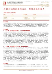 疫情影响短期业绩承压,期待新业务发力