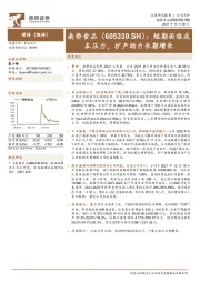 短期面临成本压力,扩产助力长期增长