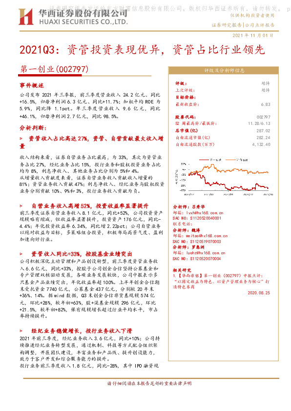 2021Q3：资管投资表现优异，资管占比行业领先