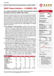 Low market expectation after 3Q21 results; Electric products and export to serve as medium term drivers