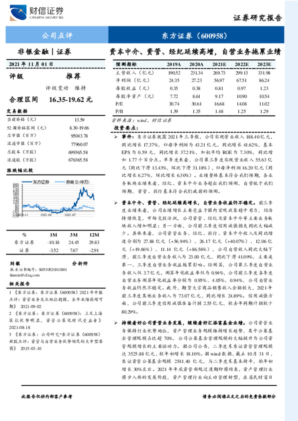 资本中介、资管、经纪延续高增，自营业务拖累业绩