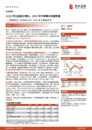 2021年三季报点评:21Q3环比延续正增长,2022年外销增长有望恢复