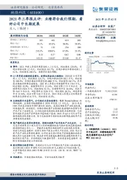 2021年三季报点评:业绩符合我们预期,看好公司中长期发展