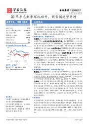 Q3单季毛利率环比回升，销售端逆势高增