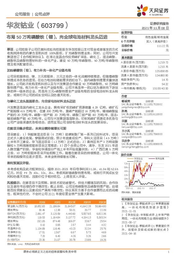 布局50万吨磷酸铁（锂），向全球电池材料龙头迈进