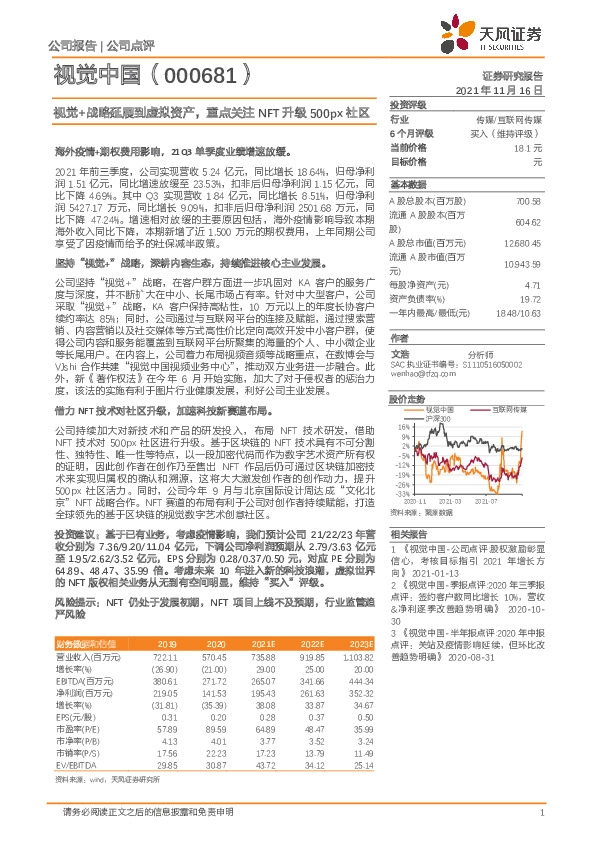 视觉+战略延展到虚拟资产，重点关注NFT升级500px社区
