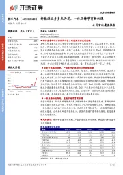 公司首次覆盖报告：新能源业务多点开花，一体压铸孕育新机遇