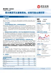 紫光集团司法重整落地,经营风险出清在即