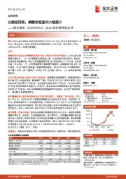 2021年业绩预告点评：业绩超预期，磷酸铁锂盈利大幅提升