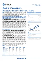 预计2021年归母净利润同比增长54.93%~69.60%