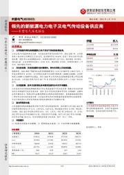 禾望电气深度报告：领先的新能源电力电子及电气传动设备供应商