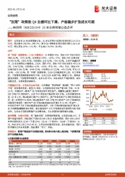 21年业绩预增公告点评：“双限”政策致Q4业绩环比下滑，产能稳步扩张成长可期