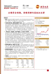 业绩符合预期，持续深耕内容版权运营