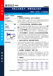 公司深度报告：传统主业恢复中，新增长极打造时