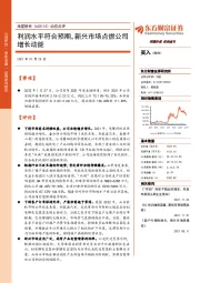 动态点评：利润水平符合预期，新兴市场点燃公司增长动能