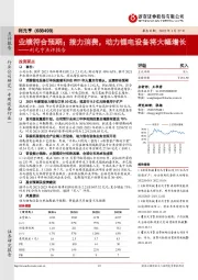 利元亨点评报告:业绩符合预期;接力消费,动力锂电设备将大幅增长