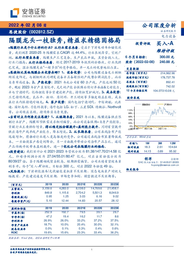 隔膜龙头一枝独秀，精益求精稳固格局