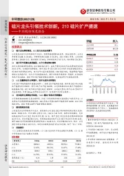 中环股份深度报告：硅片龙头引领技术创新，210硅片扩产提速