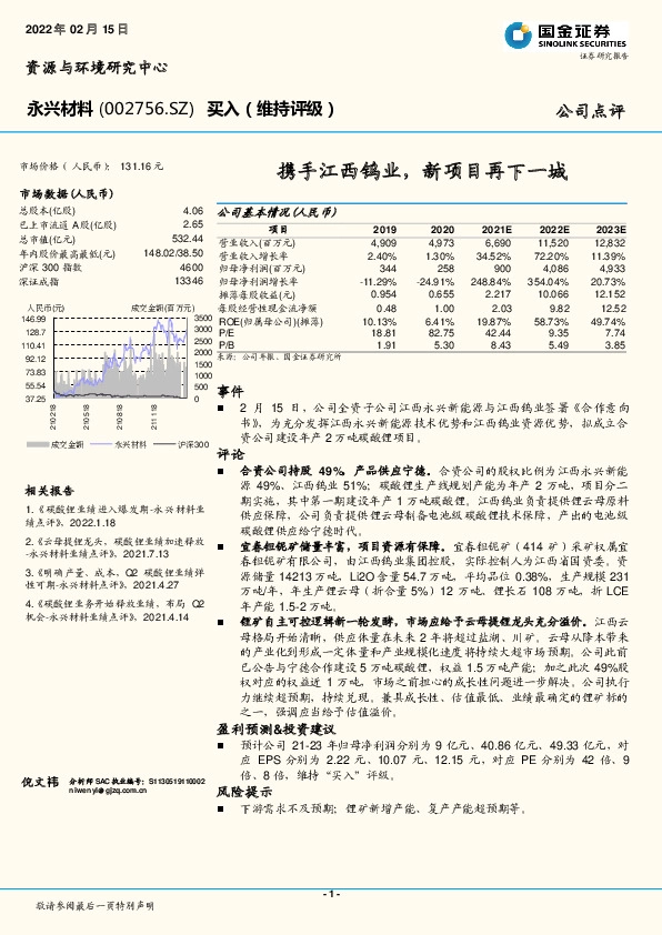 携手江西钨业，新项目再下一城