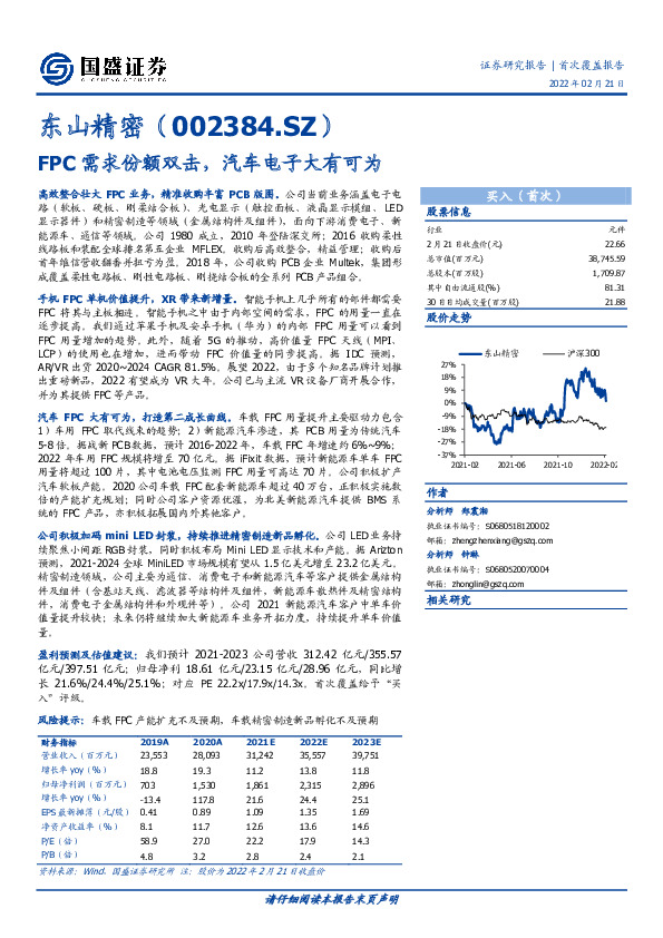 FPC需求份额双击，汽车电子大有可为