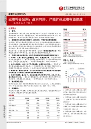 威唐工业点评报告:业绩符合预期;盈利向好,产能扩张业绩有望提速