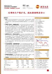 定增助力产能扩充,股权激励彰显信心