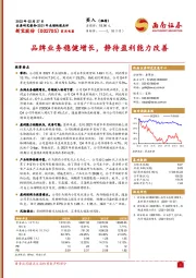 品牌业务稳健增长，静待盈利能力改善