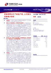 资源保障后扩产锂盐产能，公司锂业战略稳步推进