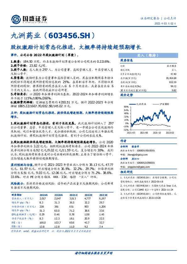 股权激励计划常态化推进，大概率将持续超预期增长