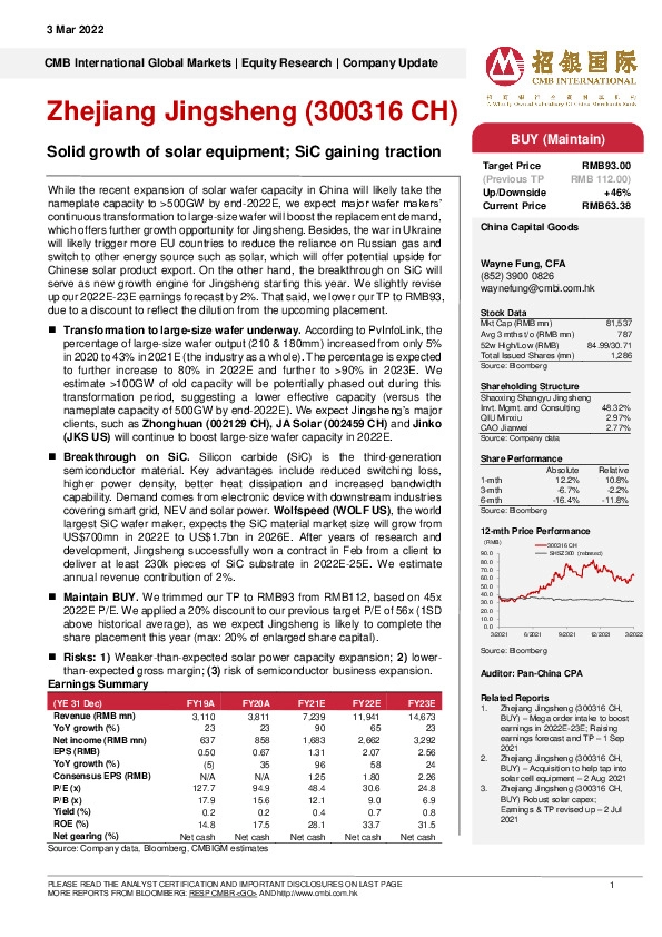 Solid growth of solar equipment; SiC gaining traction