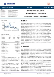 公司跟踪研究:万华化学2022年2月月报:参股碳纤维公司,TDI景气向上