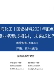 【国海化工】国瓷材料2021年报点评：各项业务稳步推进，未来成长可期