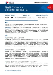 开年业绩亮眼,稳增长后劲十足