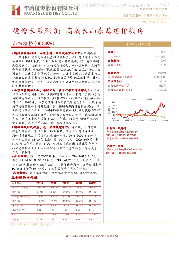 稳增长系列3：高成长山东基建排头兵