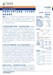 新能源行业景气度高涨，公司业绩实现高速增长