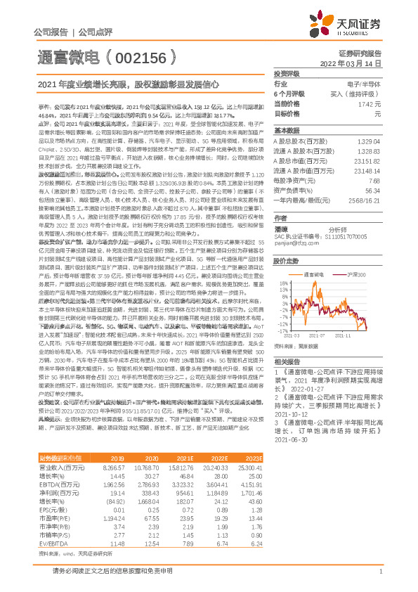 2021年度业绩增长亮眼，股权激励彰显发展信心