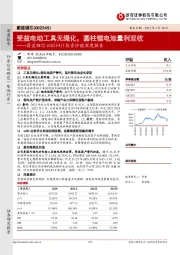 投资价值深度报告：受益电动工具无绳化，圆柱锂电池量利双收