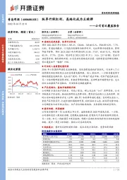 公司首次覆盖报告:纵享升级红利,高端化成为主旋律
