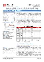 向高附加值材料转型，多个项目迎来突破