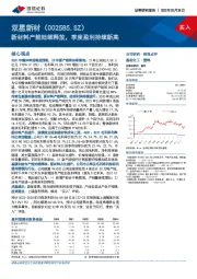 新材料产能陆续释放，季度盈利持续新高