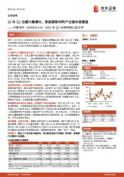 2022年Q1业绩预增公告点评:22年Q1业绩大幅增长,新能源新材料产业链布局提速