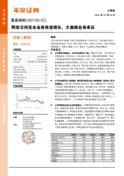 网络空间安全业务快速增长,大数据业务承压